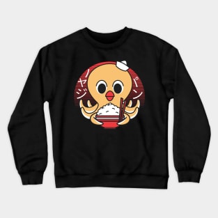 Kawaii Octopus Eating Tako Sushi Crewneck Sweatshirt